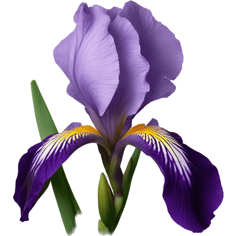 Iris flower with long stem emoji