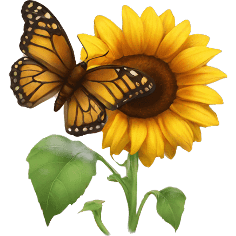 Sunflower and butterfly got engaged  emoji