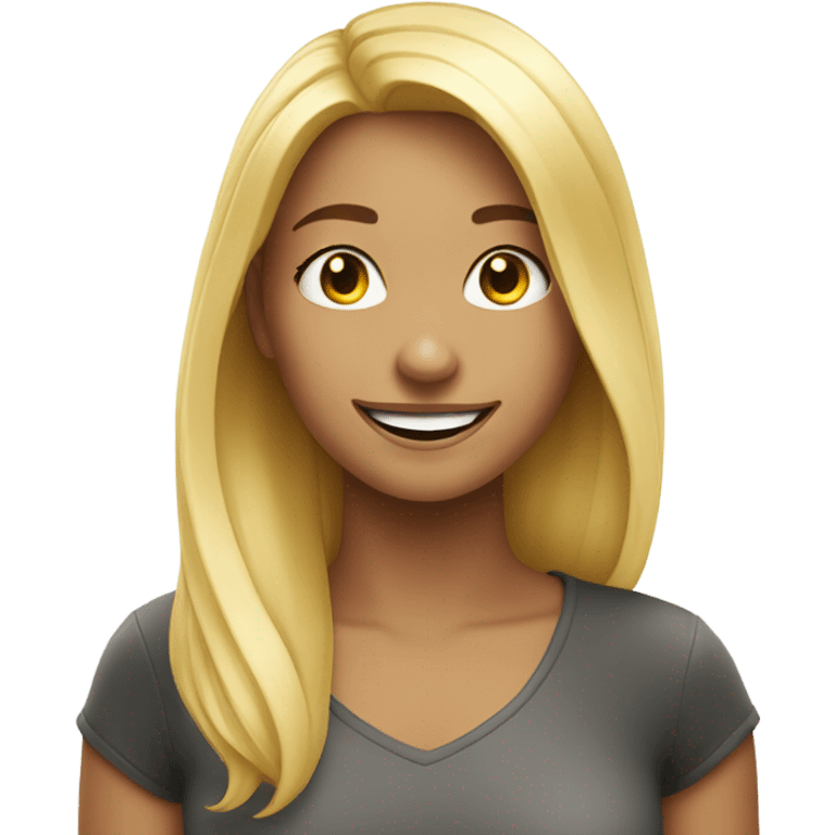 smile shiny girl with blonde  emoji