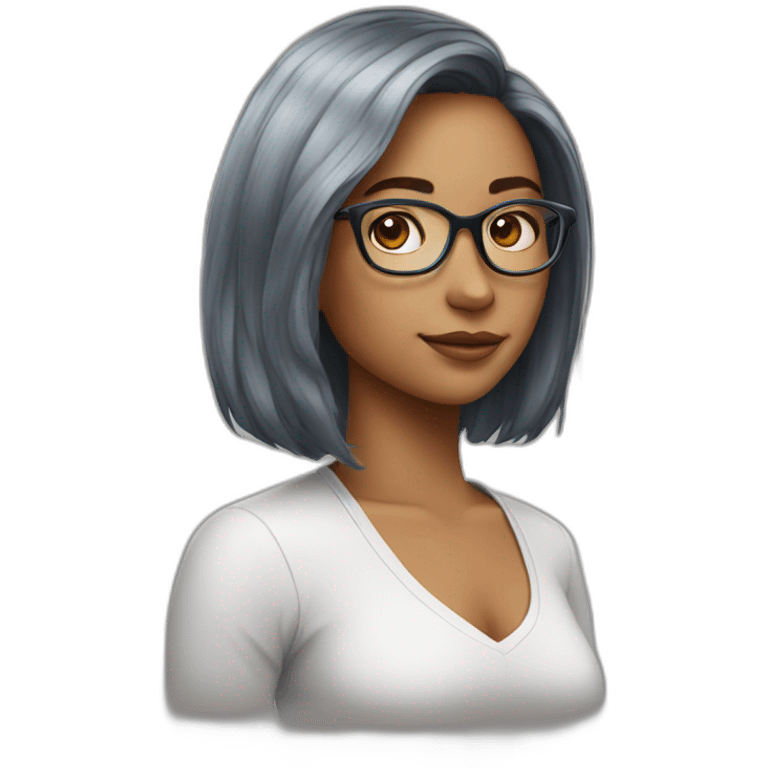 Beautiful girl with glasses emoji