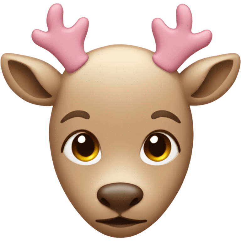 Beige with baby pink Reindeer’s face emoji