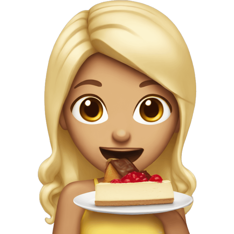 Girl that eats cheesecake emoji