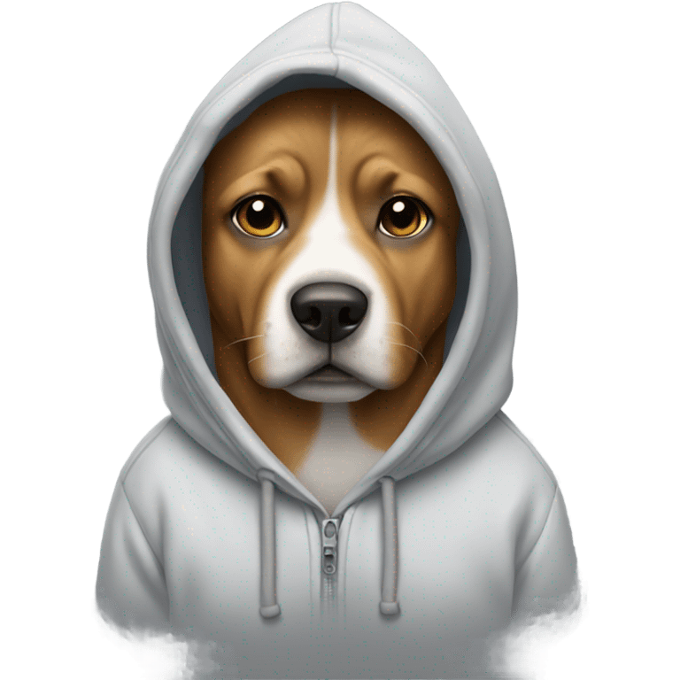 Dog wearing a hoodie emoji