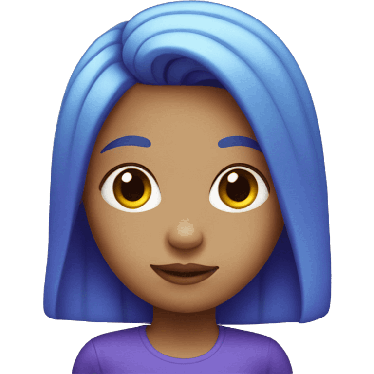 Blue girl with purple hair emoji