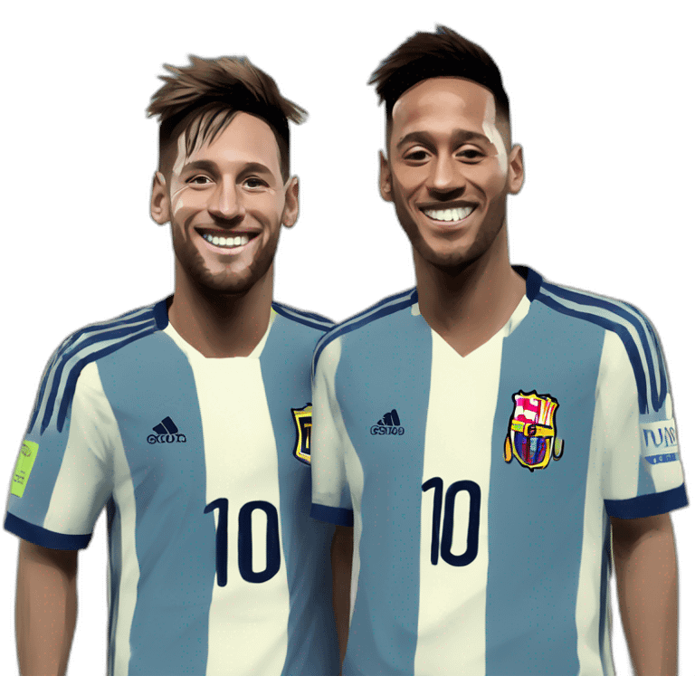 Messi and Neymar in style of sorolla emoji