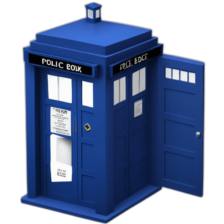 Tardis with text police box emoji