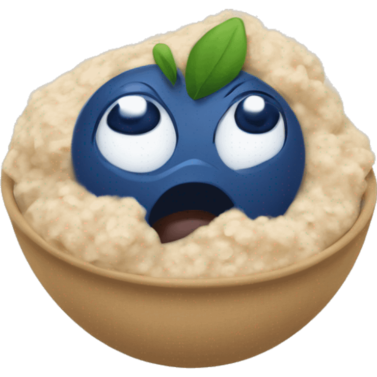 Blueberry’s in oatmeal  emoji