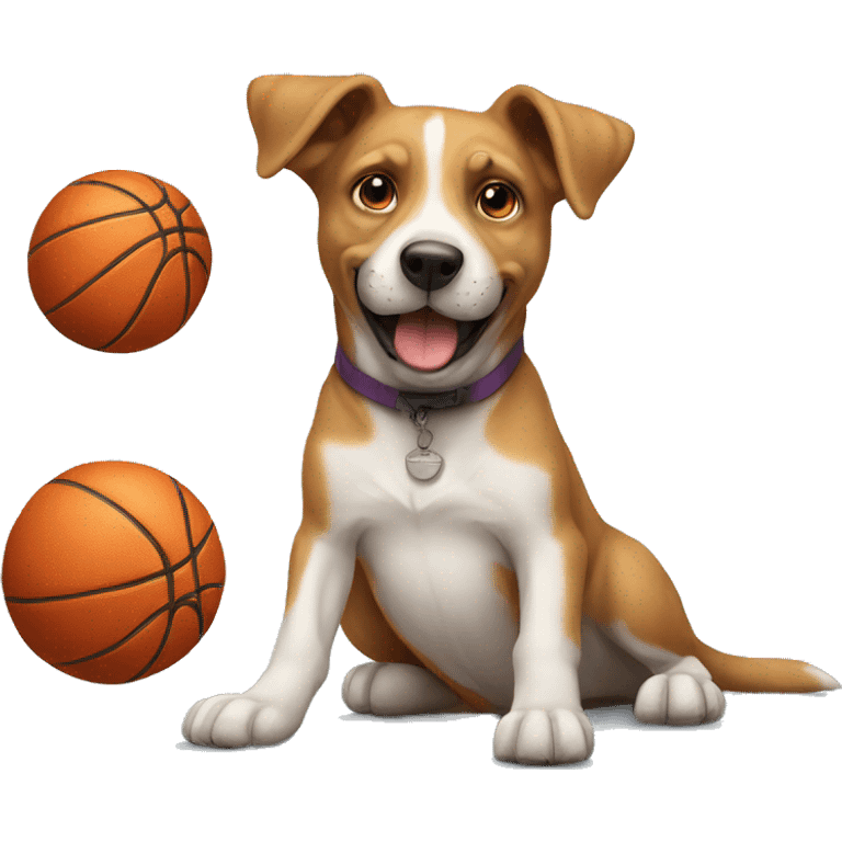 Dog playing basketball emoji