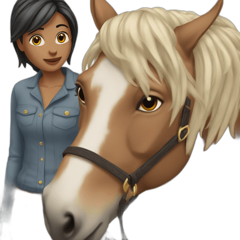 Julia avec son cheval emoji