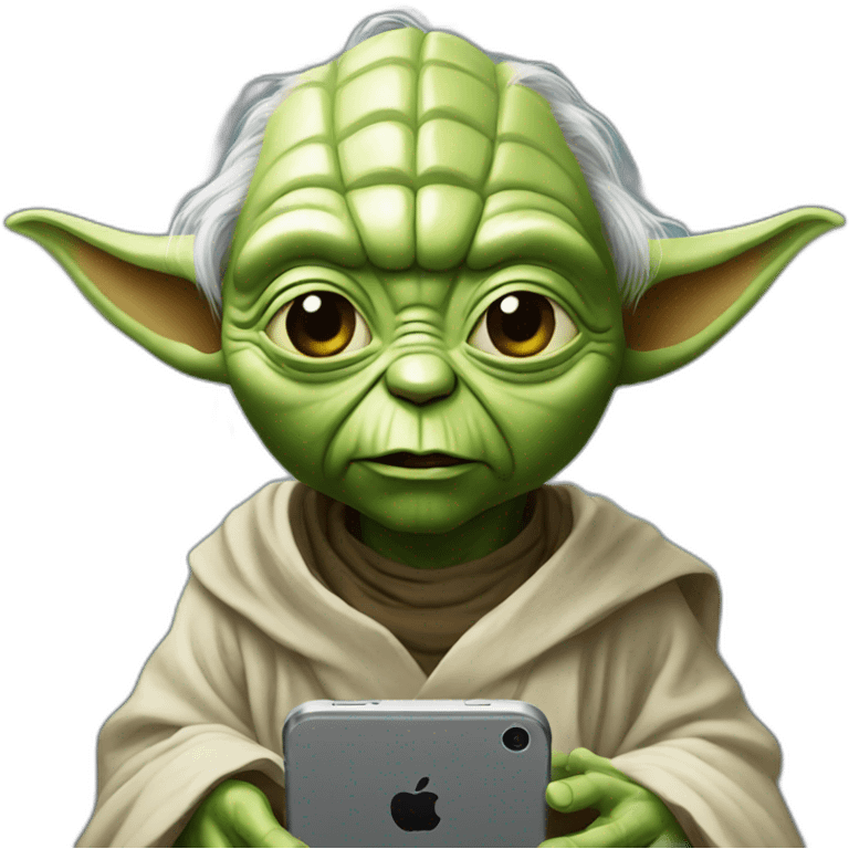 Yoda with iphone emoji