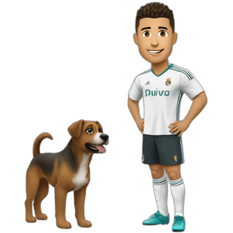 Ronaldo qui s’énerve contre un chien emoji