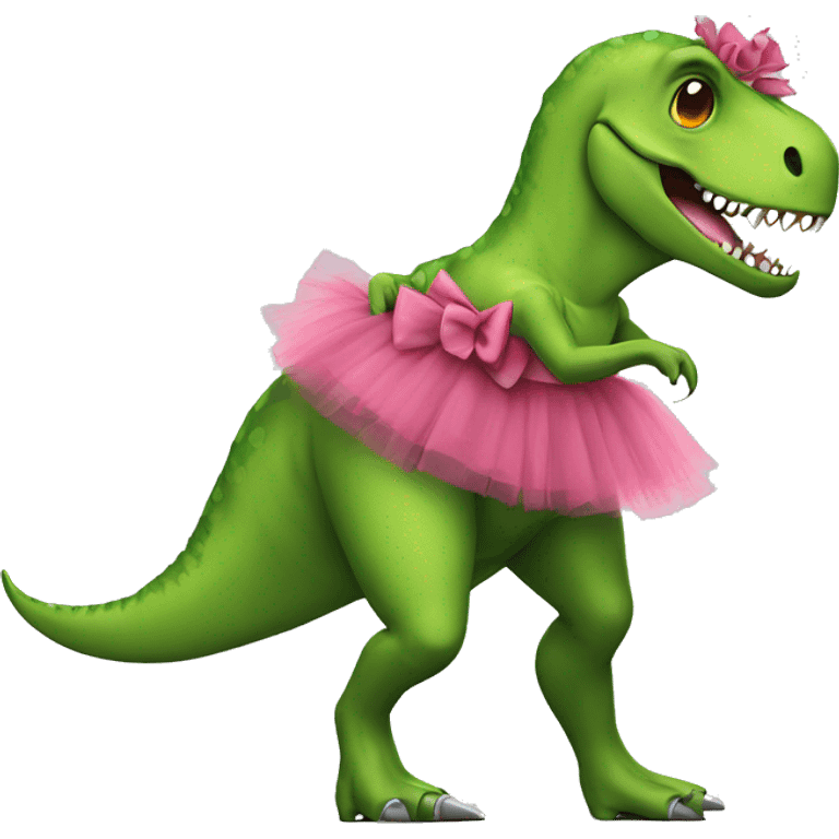 dinosaur with tutu and high heels emoji