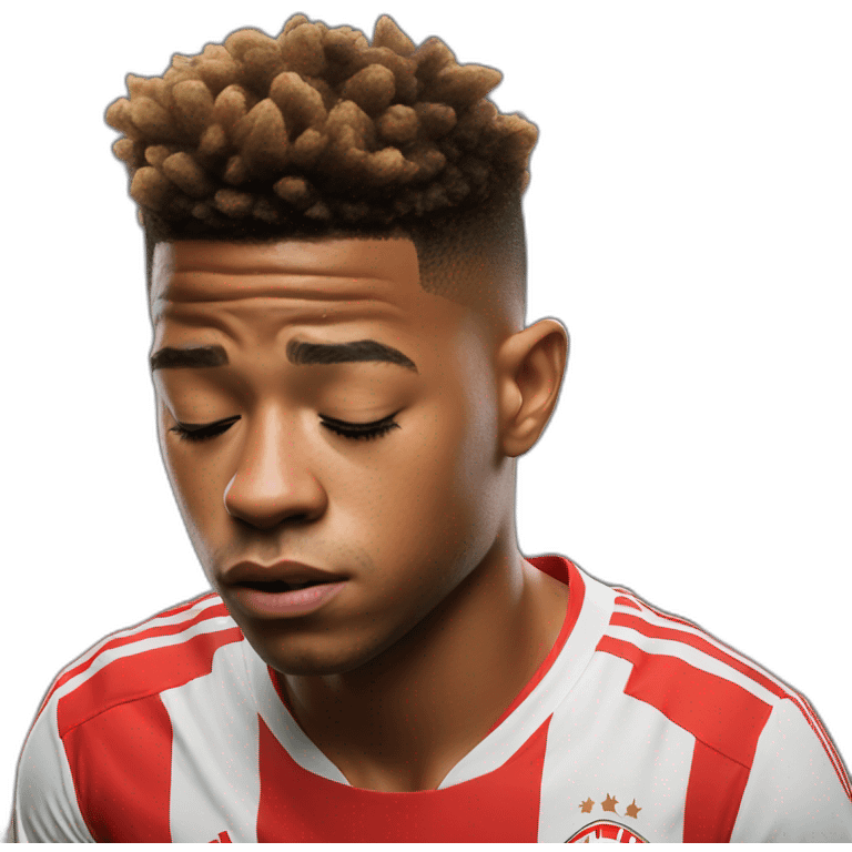 David Neres eyes closed and sad with a Benfica jersey  emoji