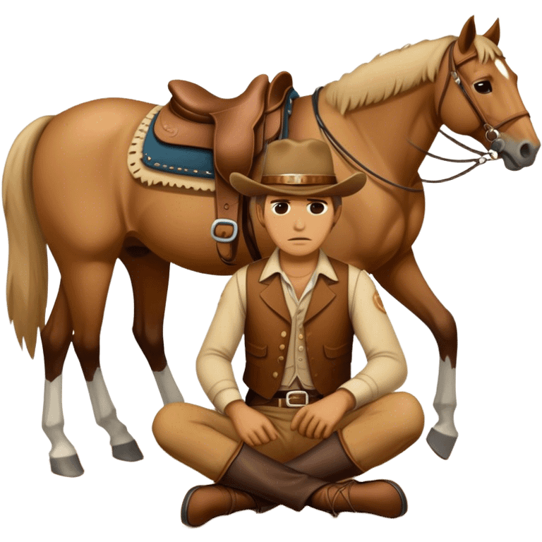 Butch Cassidy falling off his horse on the ground emoji