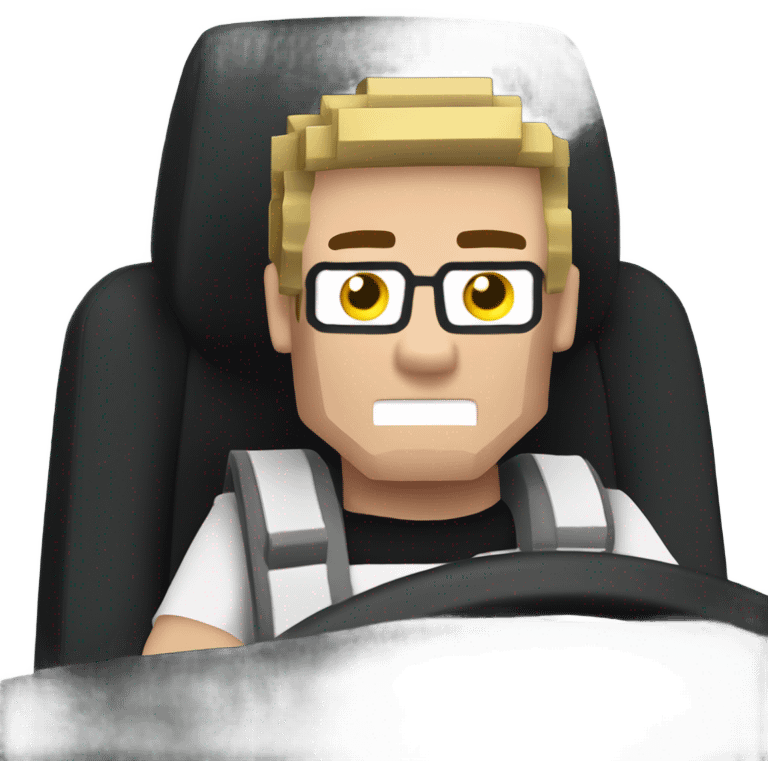 Steve from Minecraft driving a 2006 Chevy cobalt SS emoji