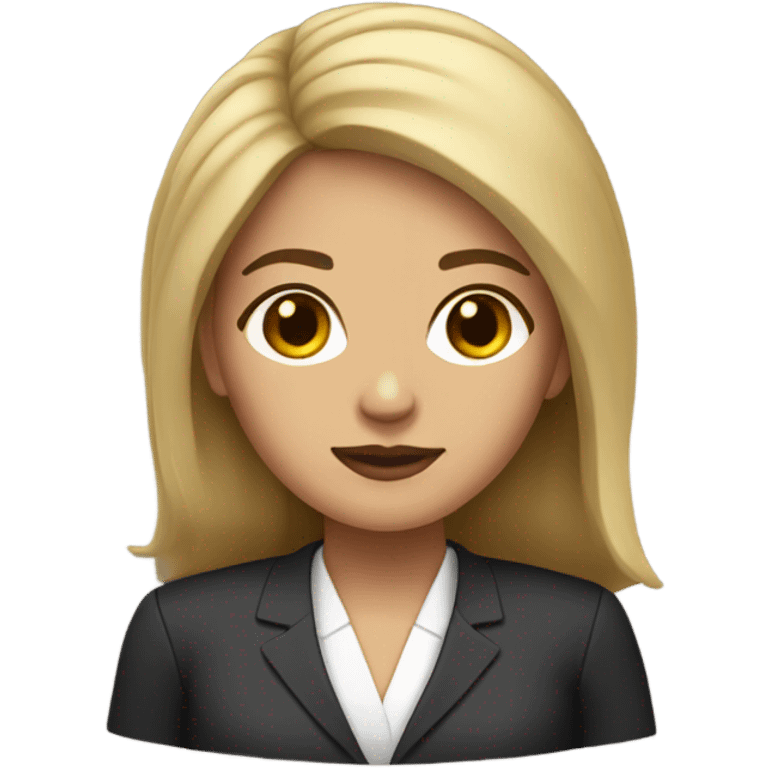 Female lawyer with light skin and dark brown hair emoji