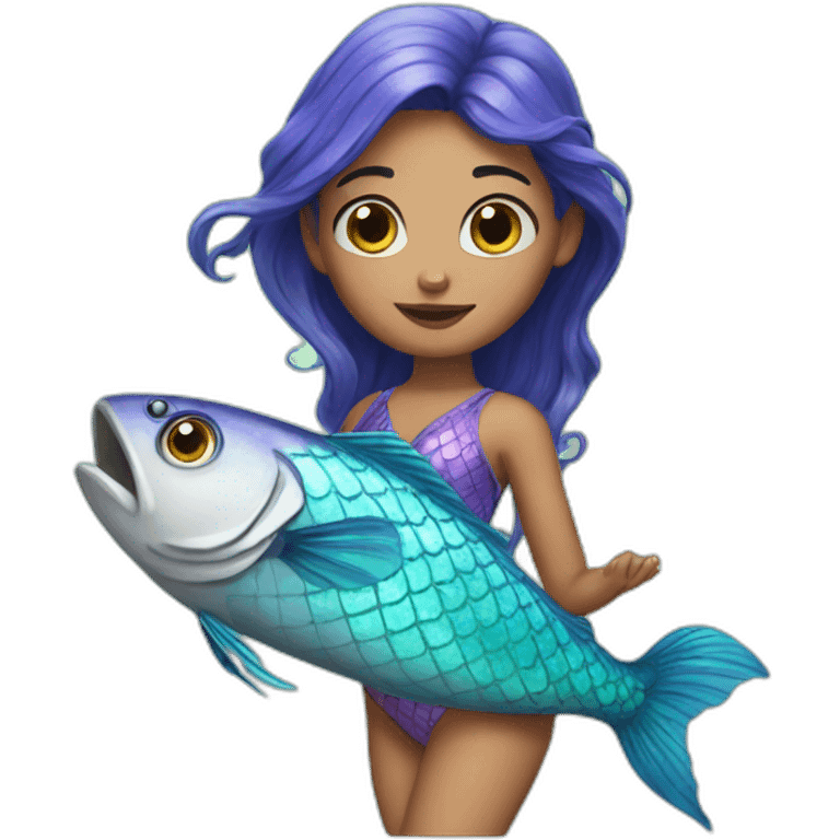 Fish too mermaid emoji