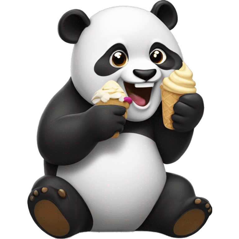 Panda eating ice cream emoji