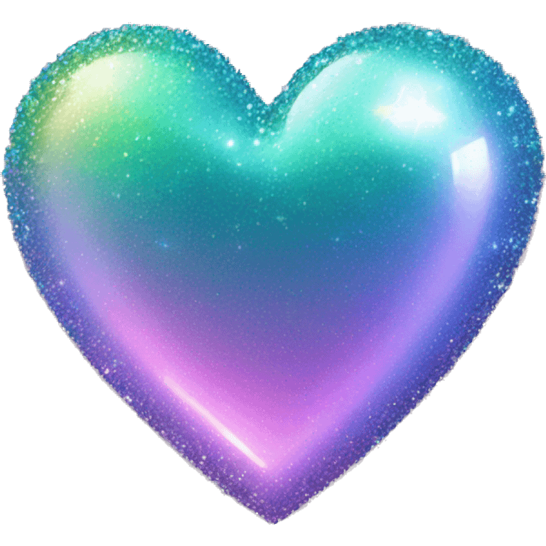 Iridescent heart with sparkle emoji