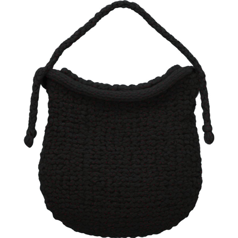 Black knitted sling bag emoji