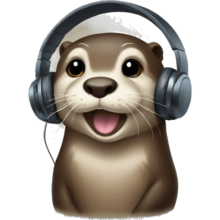 Otter listening to music emoji