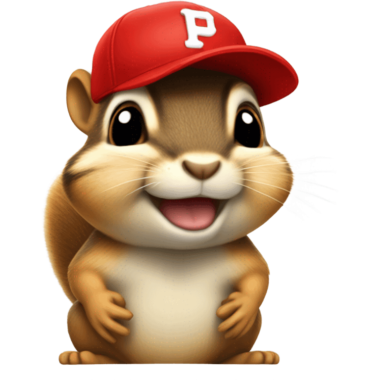 Chipmunk with red baseball cap emoji