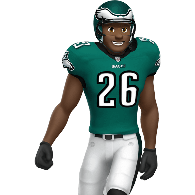 philadelphia eagle player football number 26 jumping kelly green emoji