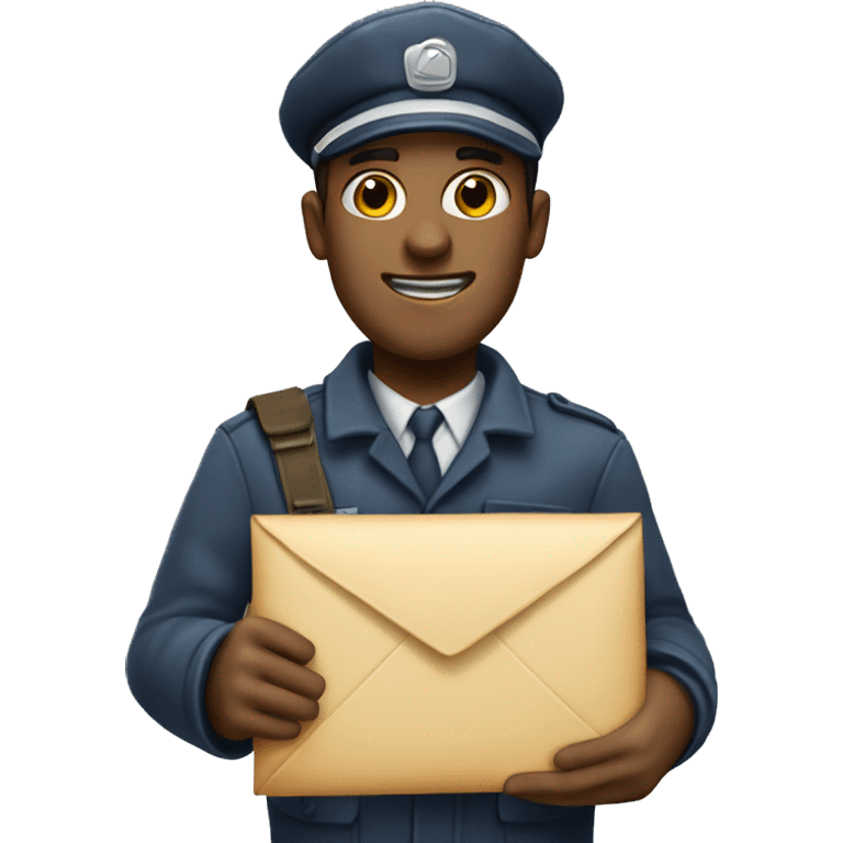 a normal skined postman holding an envelope emoji