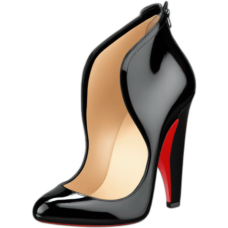 WEDGE heel LOUBOUTIN black leather PATENT emoji