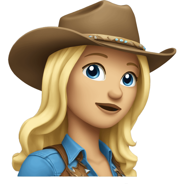 Blonde cowgirl with blue eyes  emoji