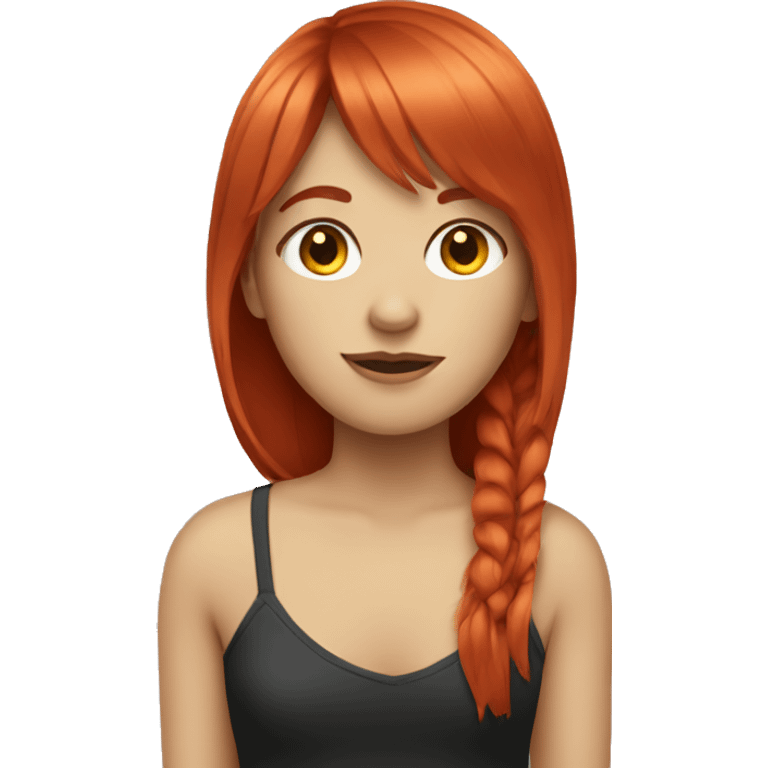 Girl with red hair and fringe emoji