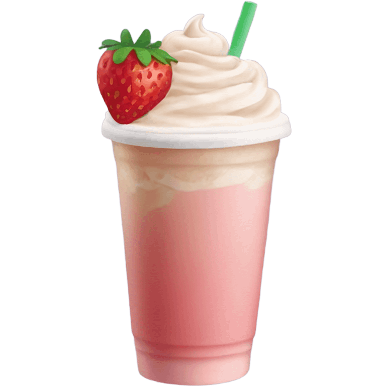 Strawberry iced latte emoji