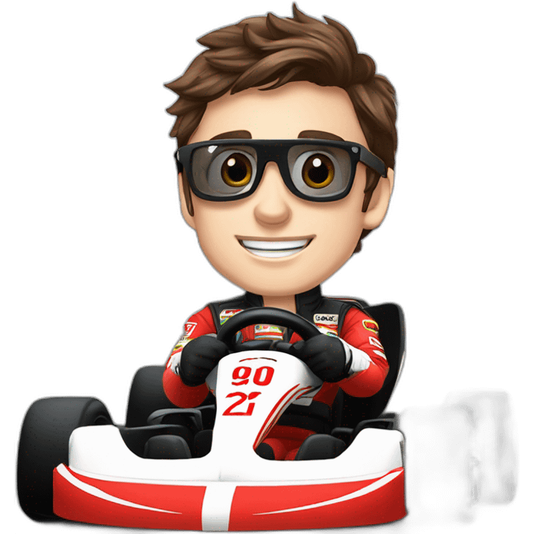 Charles Leclerc dans un karting volant emoji