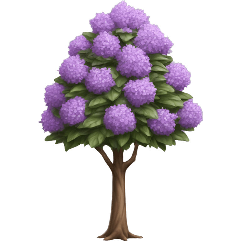 Realistic isolated lilac Christmas tree emoji