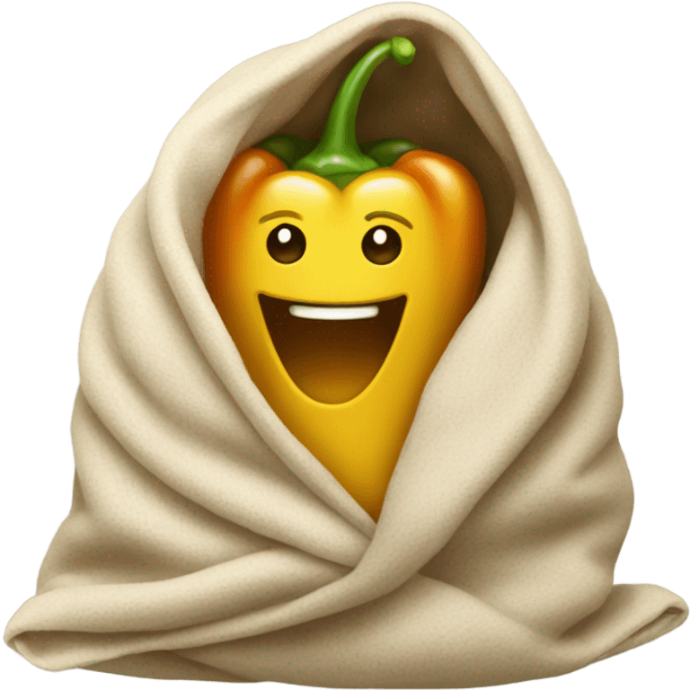 happy pepper in blanket emoji