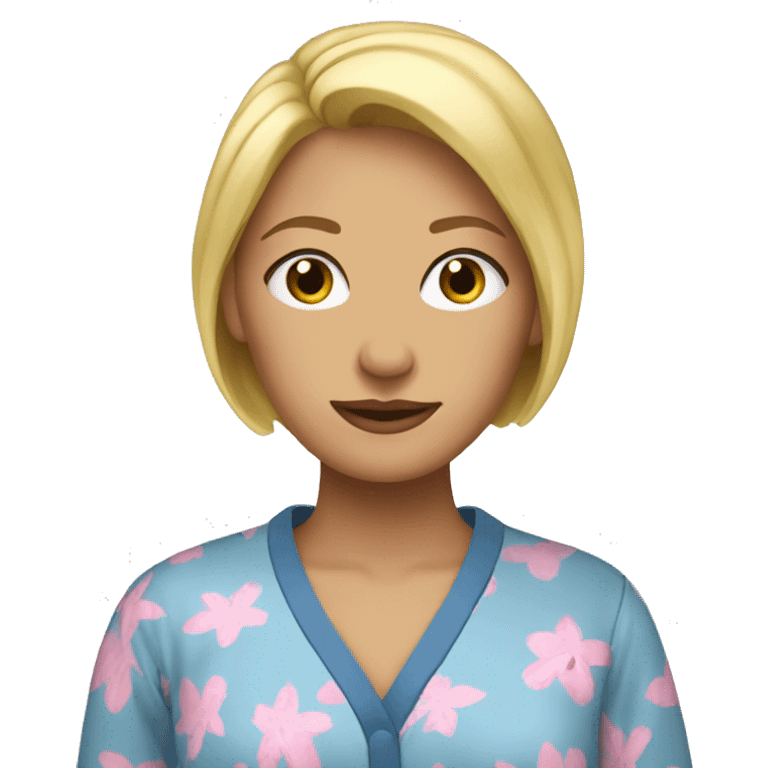 Blond woman in pjs  emoji