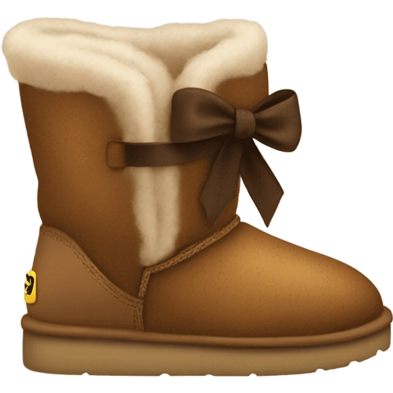 Brown uggs with brown bow on back emoji