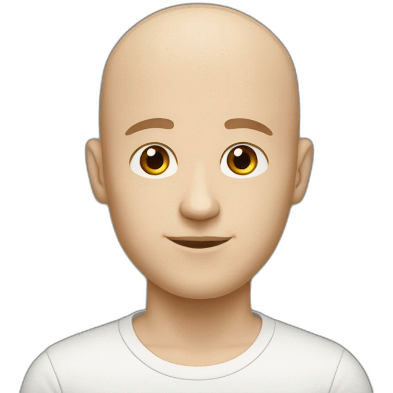 a white male student with almost bald short brown hair with hairstyle French crop emoji