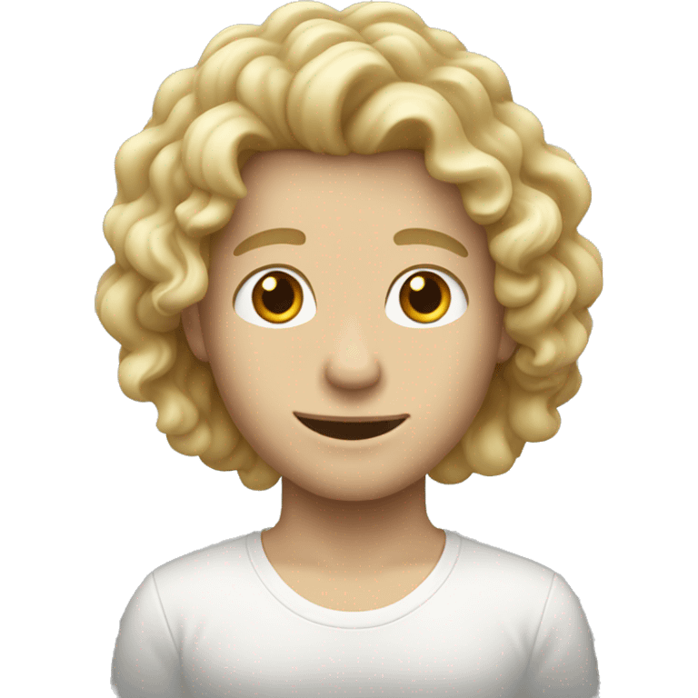 white boy with long blond curly hair emoji