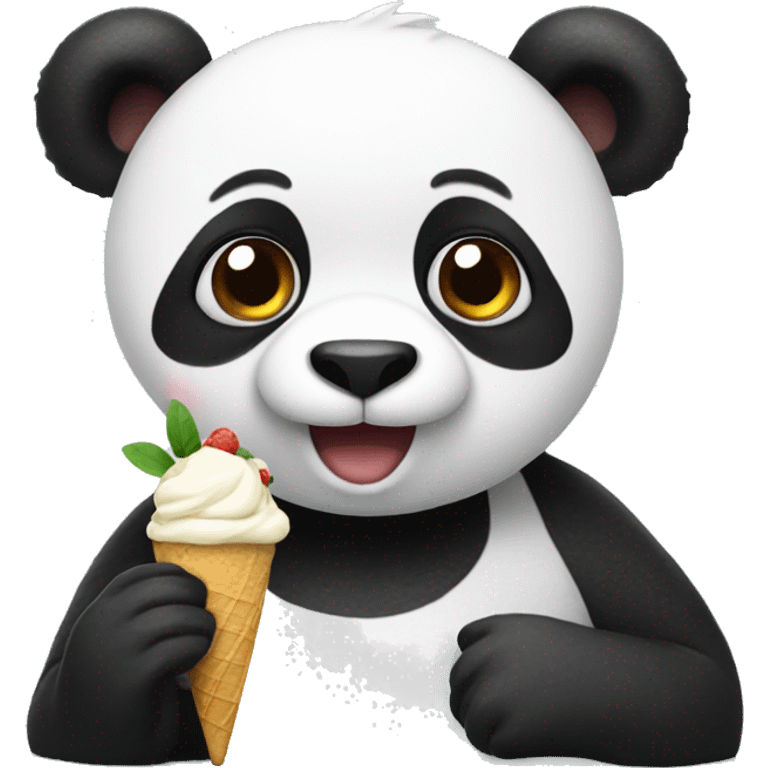 Panda eating ice cream emoji