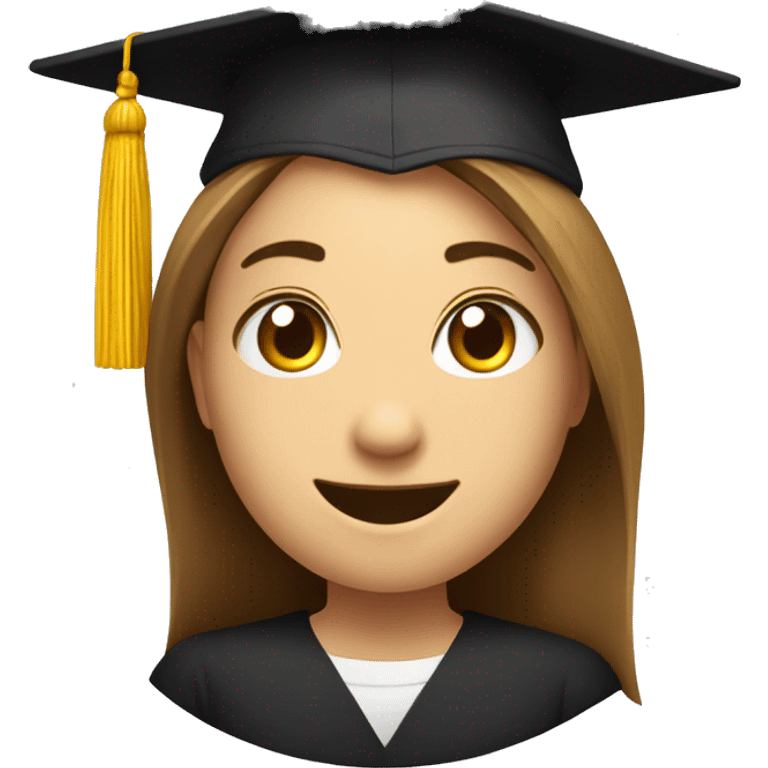 A student in a graduation form and keep a diplom, smiling  emoji