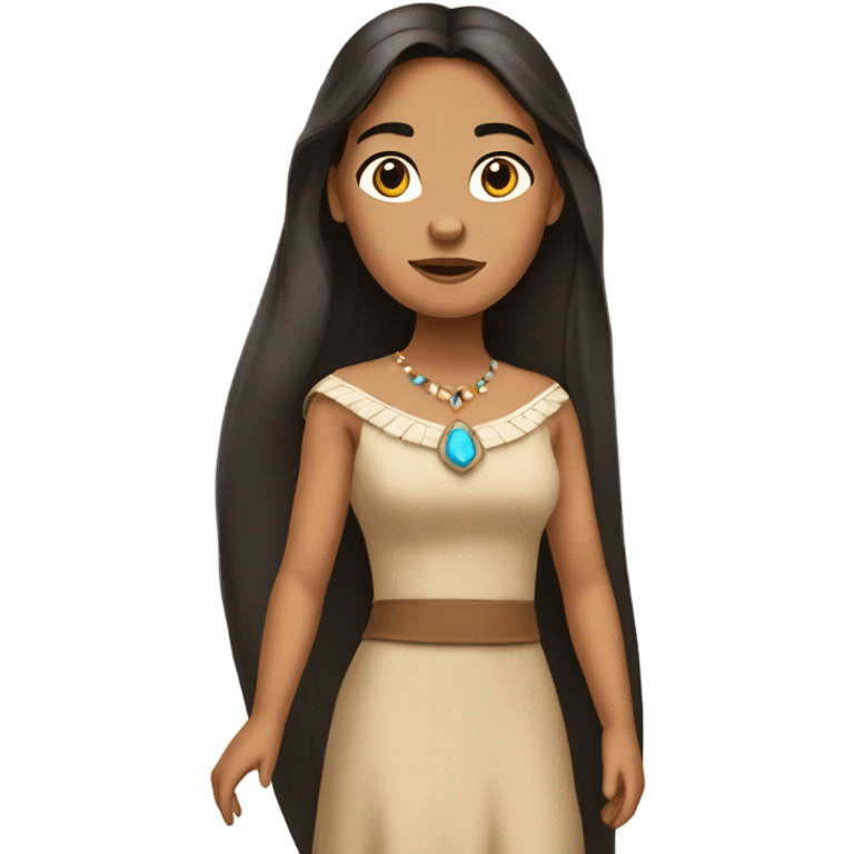 Pocahontas in beige dress emoji