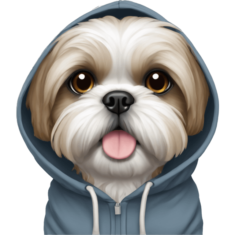 Shih tzu wearing hoodie emoji