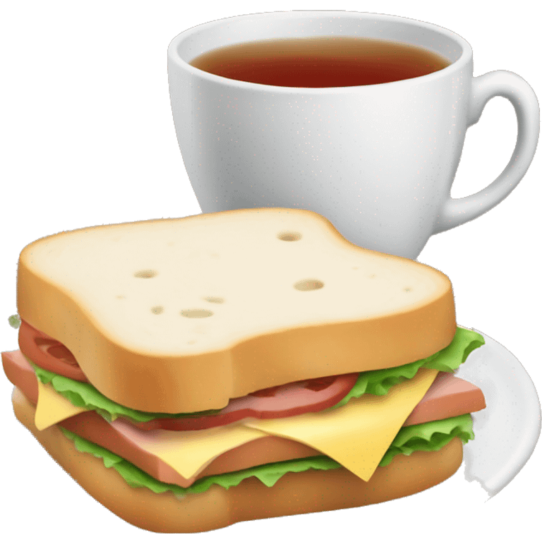 sandwich with tea cup emoji