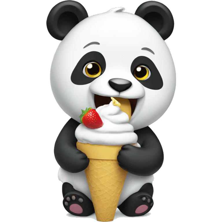 Panda eating ice cream emoji