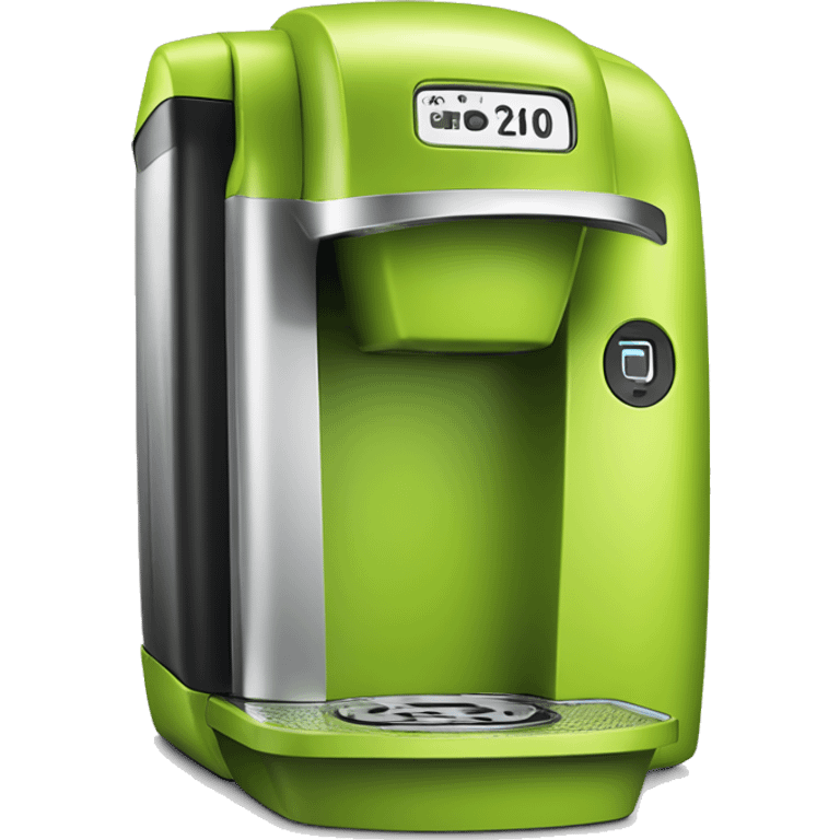 Realistic lime green keurig coffee machine.  emoji