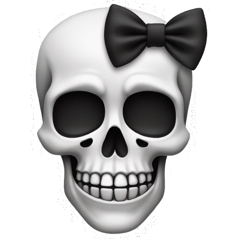 skull emoji with black bow emoji