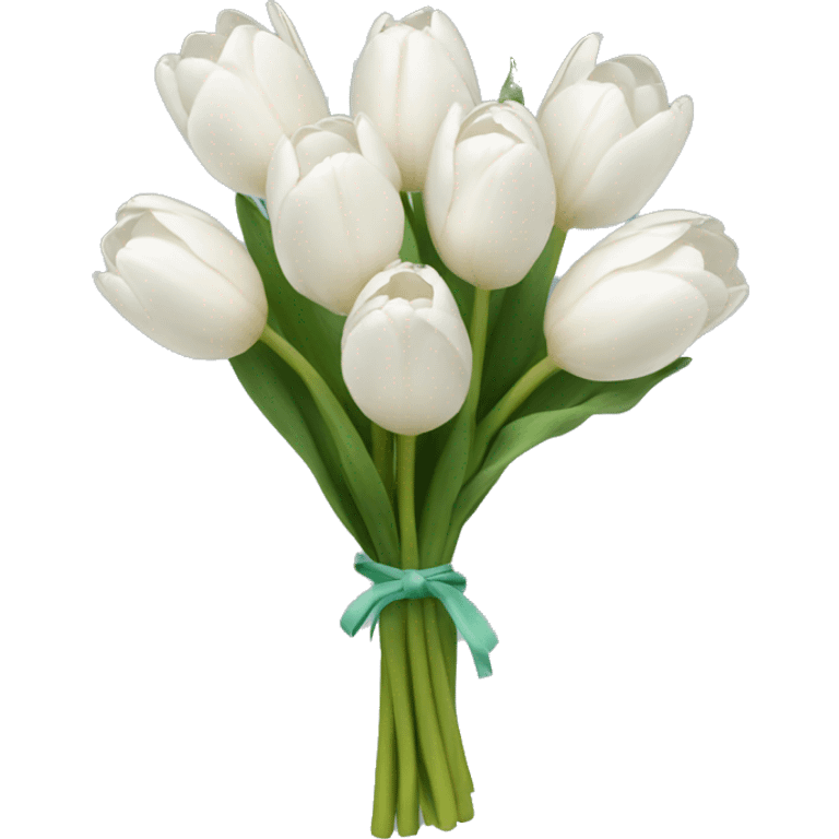 white tulip bouquet  emoji