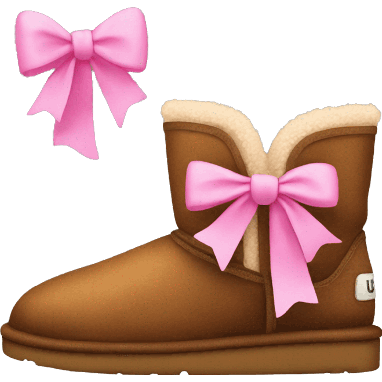 Brown uggs with pink bows emoji