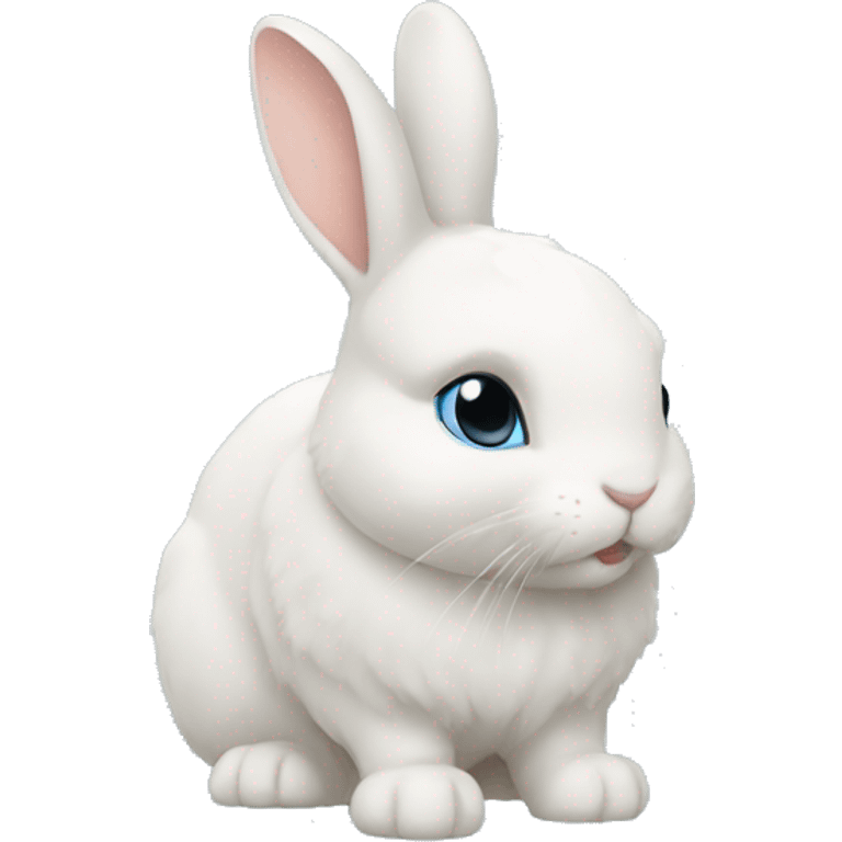 bunny thats white and has a blue coat  emoji